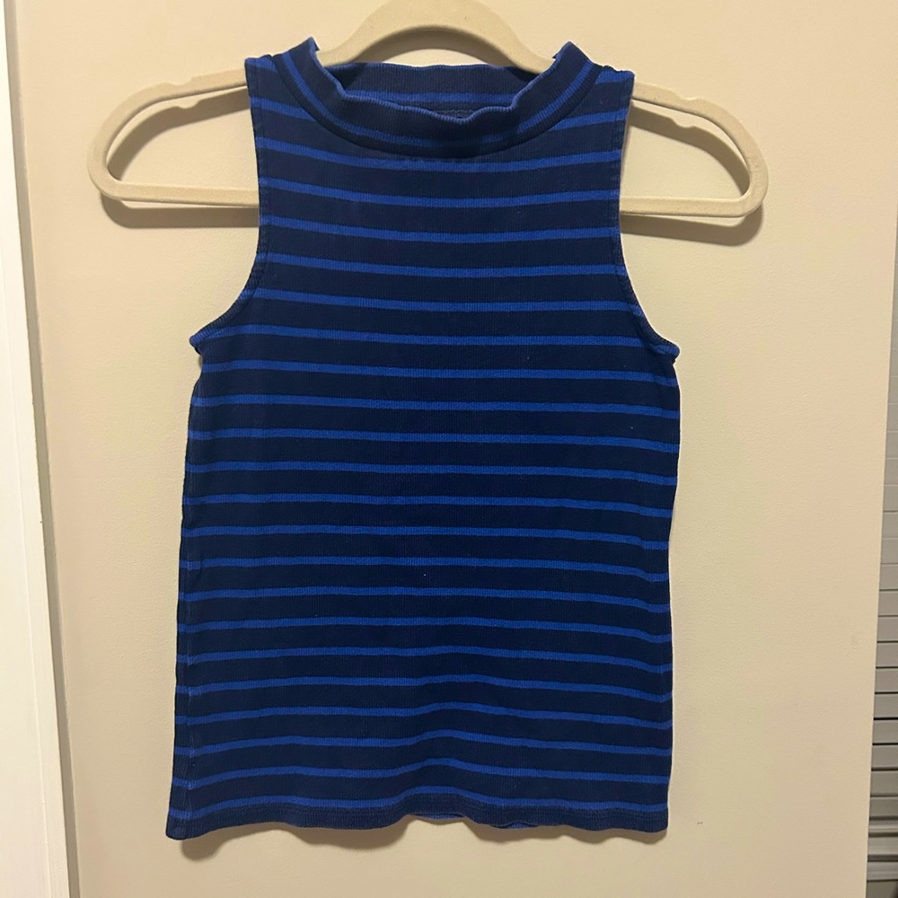 Anthropologie Postage Stamp Blue Striped Tank Top